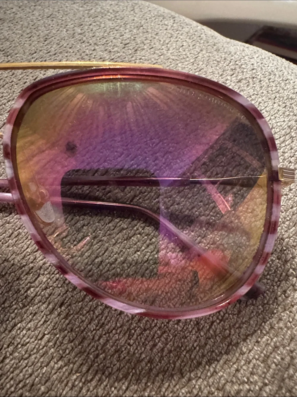 DITA Condor Two Purple Gradient Aviator Sunglasses with Gold Bridge